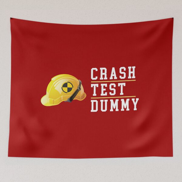 Item preview, Crash Test Dummy Yellow Safety Helmet with White Light Text and Yellow Line Separated designed and sold by activlifewear.