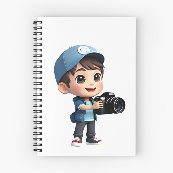 Item preview, Happy asian cute boy photographer wear cap with camera. designed and sold by athurbubble.