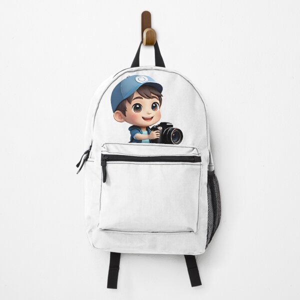 Item preview, Happy asian cute boy photographer wear cap with camera. designed and sold by athurbubble.