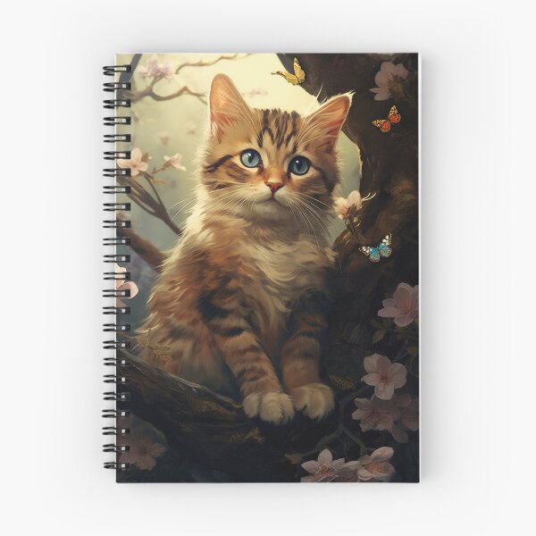 Item preview, A Little kitten Sitting on a Branch with Butterflies designed and sold by exitbird.