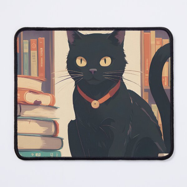 Item preview, coffee cat and books lovers designed and sold by Catophile.