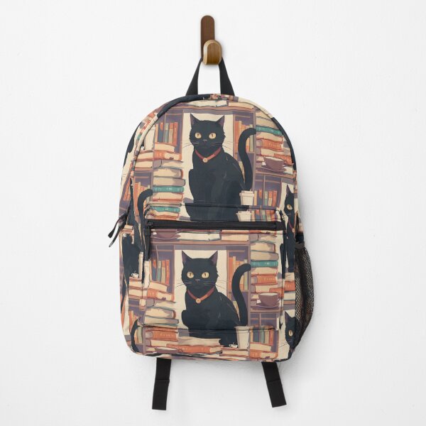 Item preview, coffee cat and books lovers designed and sold by Catophile.