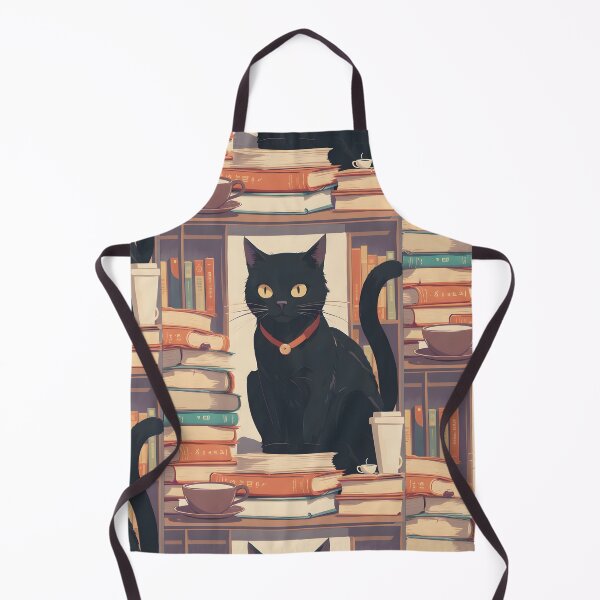 Item preview, coffee cat and books lovers designed and sold by Catophile.