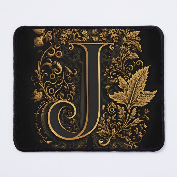 Item preview, Monogram Letter J in Gold Floral designed and sold by Glenn Slingsby.