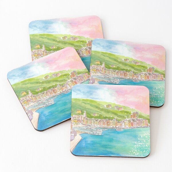 Item preview, Portofino waterfront with the sun glistening in the Ligurian Sea designed and sold by artshop77.