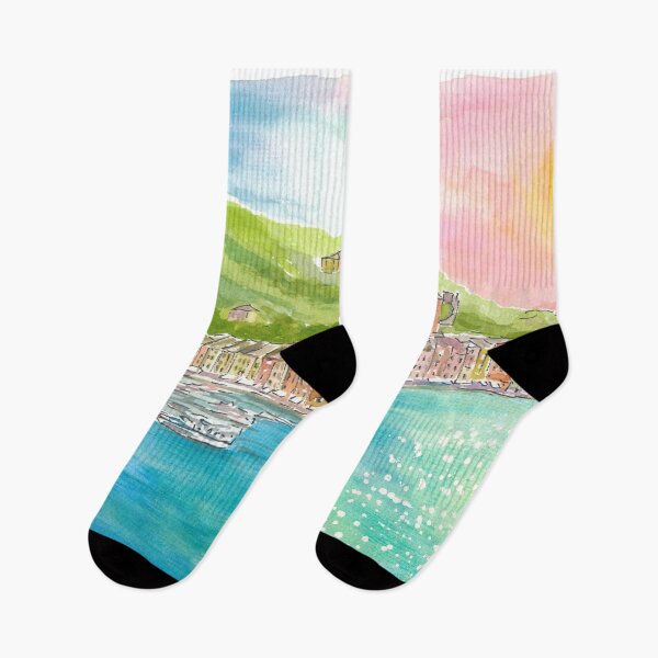 Item preview, Portofino waterfront with the sun glistening in the Ligurian Sea designed and sold by artshop77.