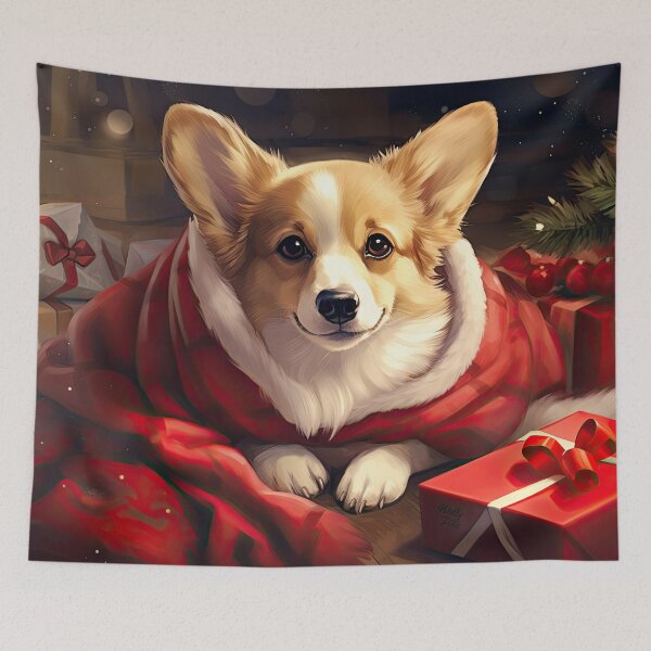 Artikelvorschau, niedlicher Santa Claus Corgi als Weihnachten Hund entworfen und verkauft von WallyPink.