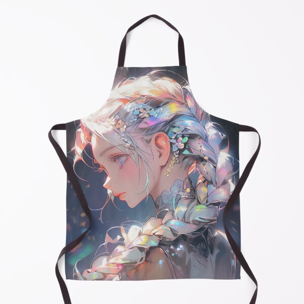 Item preview, Cute Silver Rainbow Braid Anime Girl designed and sold by bubblegoth.