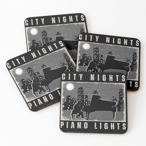 Item preview, City nights piano lights quote - piano retro design  designed and sold by wholigans.
