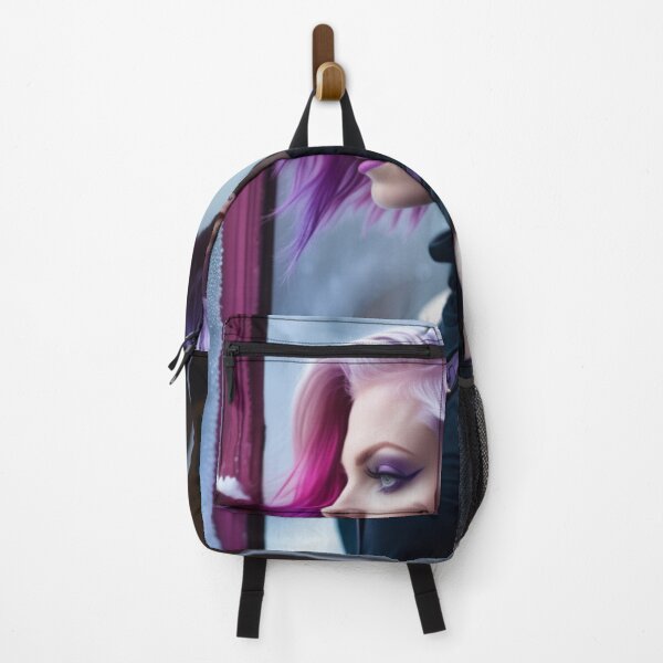 Item preview, Stunningly Beautiful Woman with Pink Hair Looking Out Her Frosted Winter Window designed and sold by Butler in the Home.