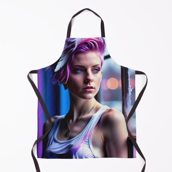 Item preview, Stunningly Beautiful Woman with Pink Colorful Hair Looking Out Her Frosted Winter Window designed and sold by Butler in the Home.
