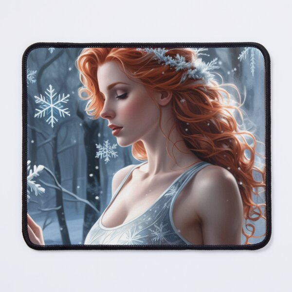 Item preview, Stunningly Beautiful Woman with Pink Colorful Hair Looking Out Her Frosted Winter Window designed and sold by Butler in the Home.