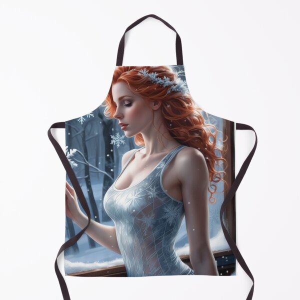 Item preview, Stunningly Beautiful Woman with Pink Colorful Hair Looking Out Her Frosted Winter Window designed and sold by Butler in the Home.