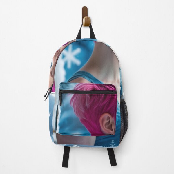 Item preview, Stunningly Beautiful Woman with Pink Colorful Hair Looking Out Her Frosted Winter Window designed and sold by Butler in the Home.