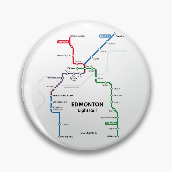 Item preview, Edmonton Light Rail Map designed and sold by UrbanRail.