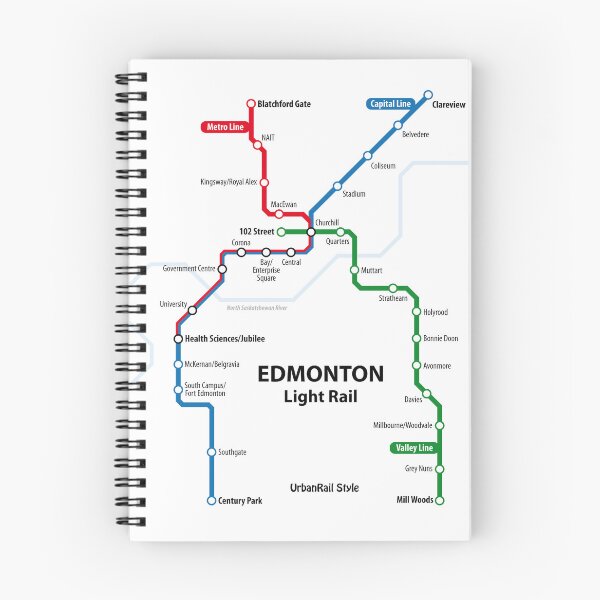 Item preview, Edmonton Light Rail Map designed and sold by UrbanRail.