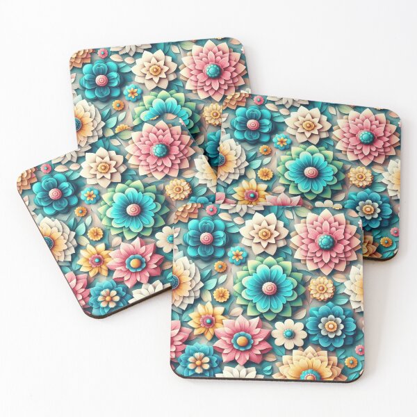 Item preview, Vibrant 3D Flowers Seamless Pattern designed and sold by OrangeMG.