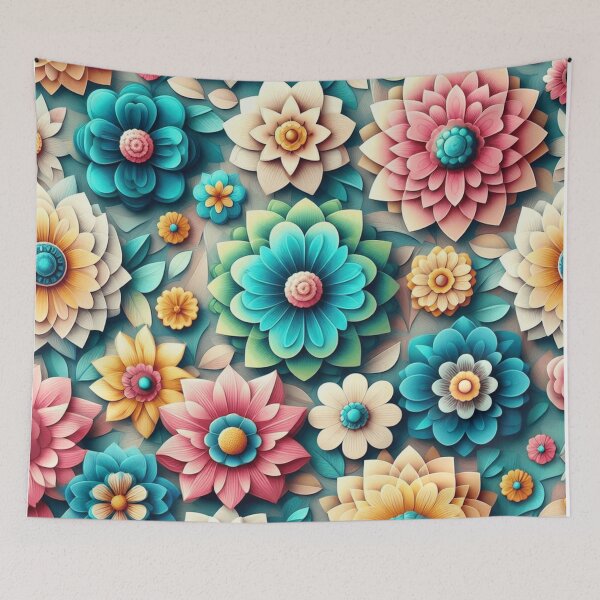 Item preview, Vibrant 3D Flowers Seamless Pattern designed and sold by OrangeMG.