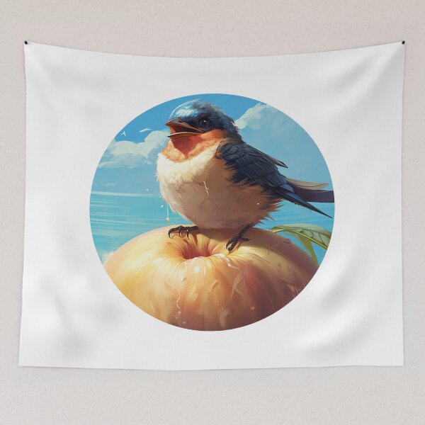 Item preview, Swallow sitting on a coconut designed and sold by MendaciousMina.