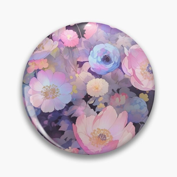 Item preview, Bright Vintage Colorful Pastel Pressed Flowers Wallpaper designed and sold by bennievee.