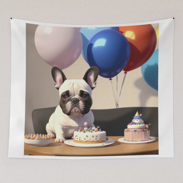 Item preview, Beautiful portrait french puppy bulldog birthday celebration designed and sold by Tio-Tecun.