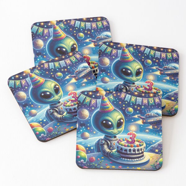 Item preview, Happy 3rd Birthday - Galactic Space Adventure designed and sold by Jurady.