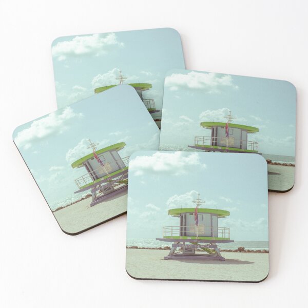 Item preview, Miami Beach - Green life guard tower designed and sold by Nadia Gigena.