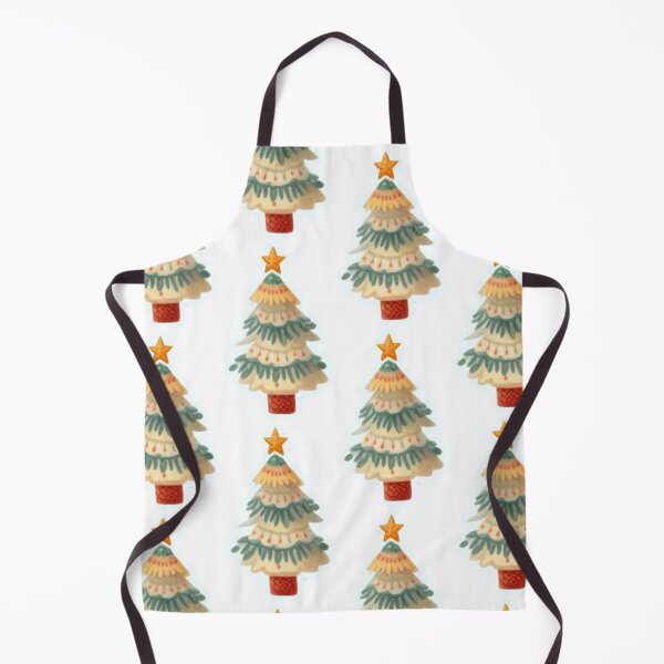 Item preview, White and Green Christmas Tree Doodle - Christmas Tree with Ugly Sweater Pattern Watercolor Painting designed and sold by Star-Fragment.