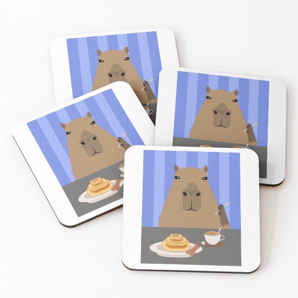 Item preview, Capibara with cinnamonroll and coffee designed and sold by MonaElisa98.