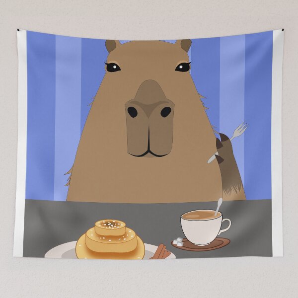 Item preview, Capibara with cinnamonroll and coffee designed and sold by MonaElisa98.