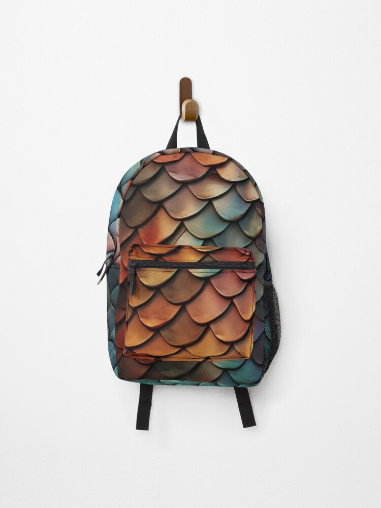 Thumbnail 1 of 3, Backpack, Scales Pattern, Colorful 3D designed and sold by purelypatterns.