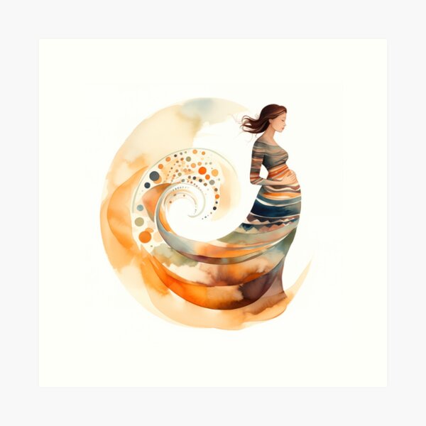 Item preview, Woman with Child, Watercolor designed and sold by Samuelsboro.