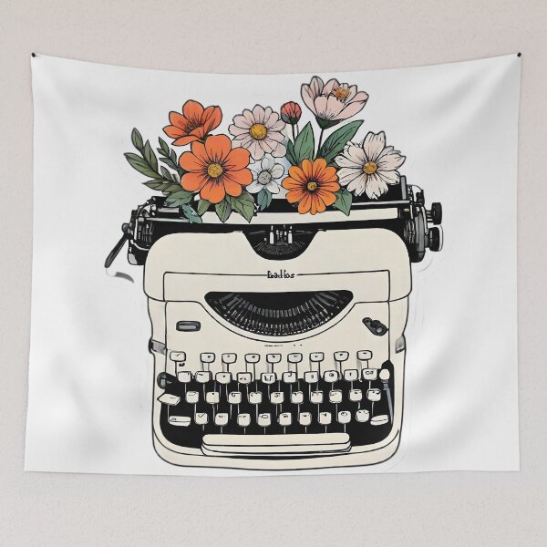 Item preview, Máquina de escribir con flores designed and sold by LaongfongDesign.