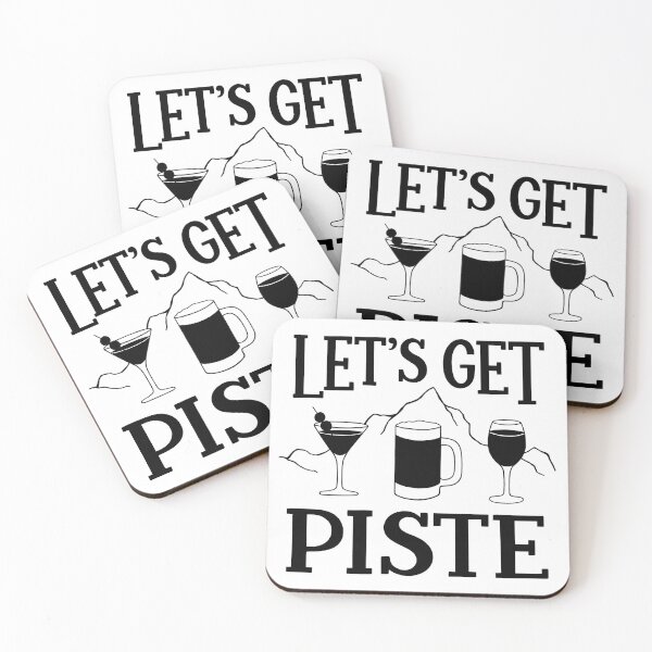 Item preview, Let's Get Piste - Après Ski Pun - in Black designed and sold by BexMorleyArt.