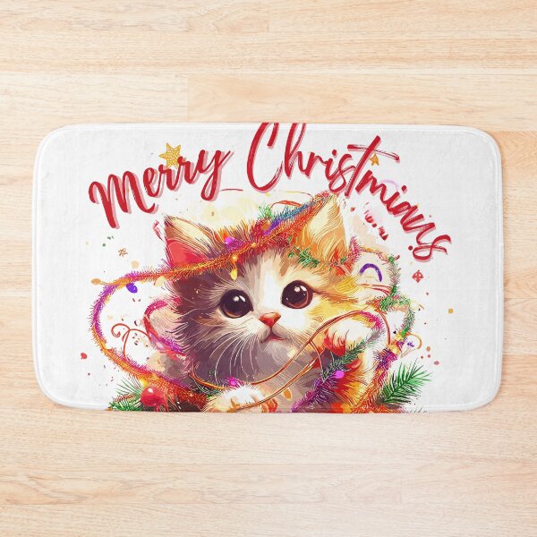 Item preview, cute kitten plays with ball and tinsel designed and sold by RiSchuDesign.