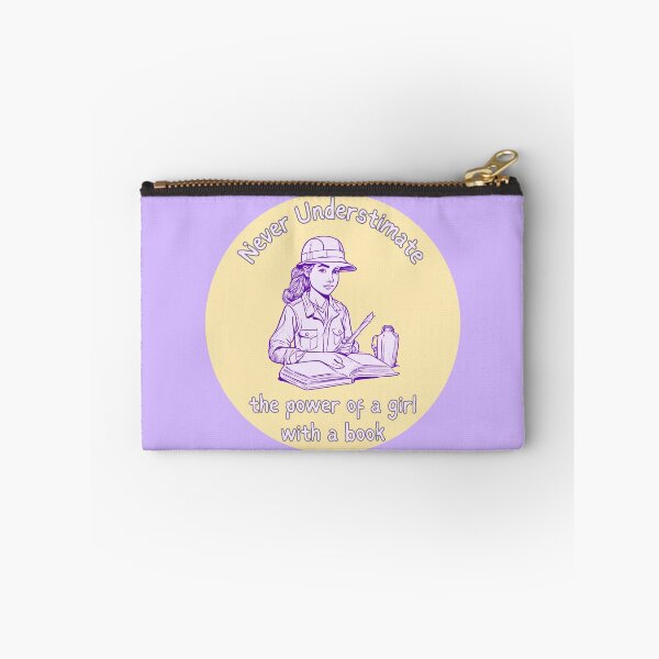 Item preview,  Powerful girl reader with message to empower girls "Never underestimate the power of a girl with a book" designed and sold by Carola-art.