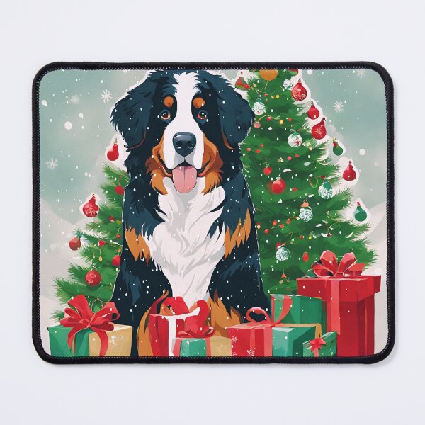 Item preview, Christmas Bernese Mountain Dog With Gifts And Christmas Tree designed and sold by InnerGrow.