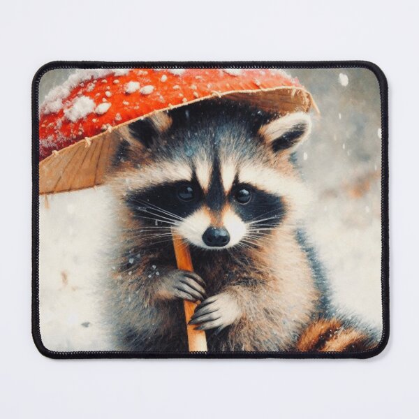 Item preview, Christmas Raccoon Mousemat designed and sold by LizTodd.