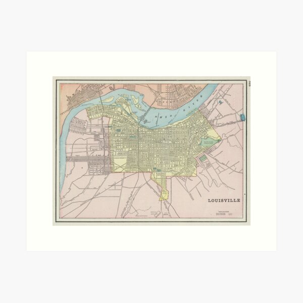 Item preview, Vintage Map of Louisville KY (1901) designed and sold by BravuraMedia.