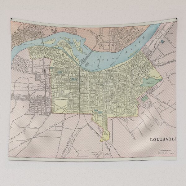 Item preview, Vintage Map of Louisville KY (1901) designed and sold by BravuraMedia.