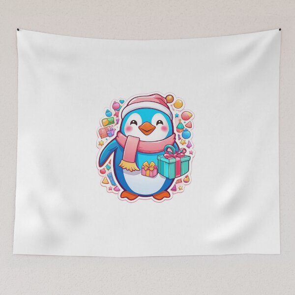 Item preview,  Cute Christmas Penguin with Presents and Decorations  designed and sold by MGBLSTORE.