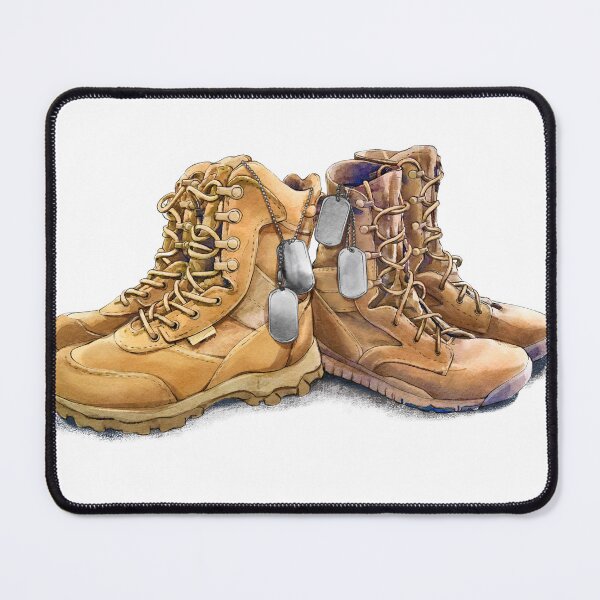 Item preview, Two Pairs of Military Boots and Dog Tags designed and sold by Tara Neal.
