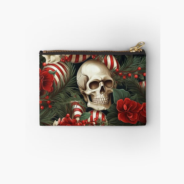 Item preview, Candy Cane Twisted Skull Holiday Pattern designed and sold by Driftwood Spirits.