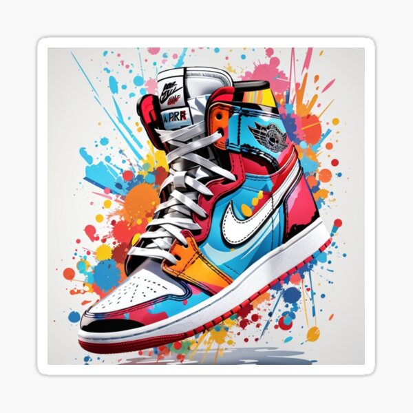 Item preview, Abstraktes Aquarell, lebendiger Jordan 1 designed and sold by cepharts.