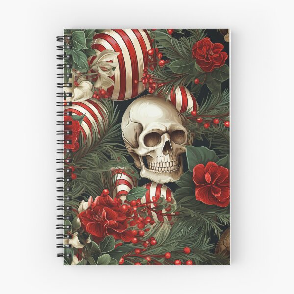 Item preview, Candy Cane Twisted Skull Holiday Pattern designed and sold by Driftwood Spirits.