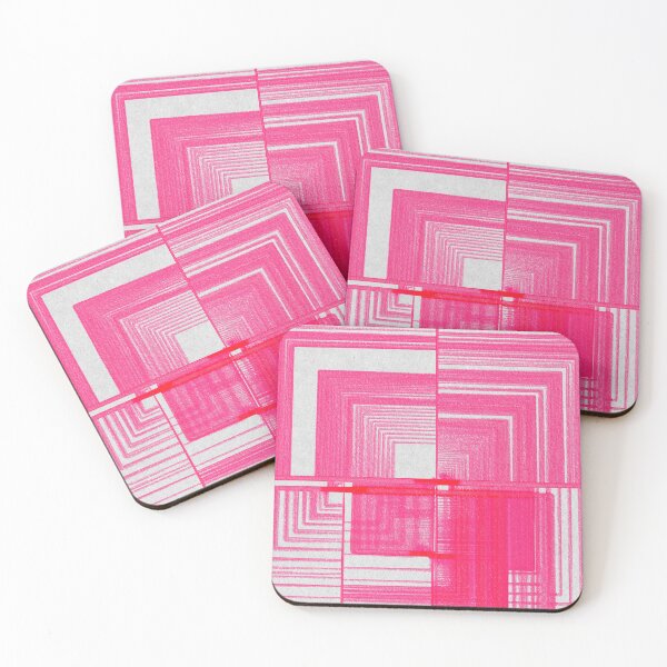 Item preview, Hand-drawn grid of pink squares on whitish background designed and sold by CushyNest.