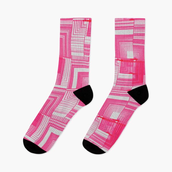 Item preview, Hand-drawn grid of pink squares on whitish background designed and sold by CushyNest.