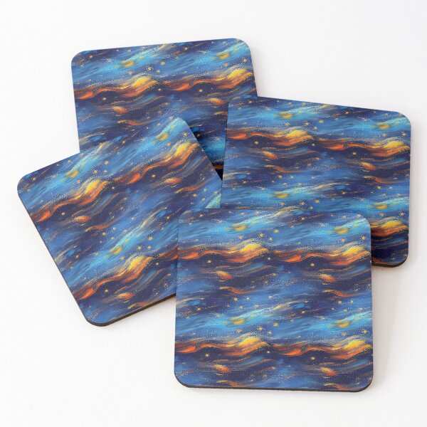 Item preview, Van Gogh Inspired Abstract Swirls | Starry Night | Blue Gold Yellow designed and sold by ImageNugget.