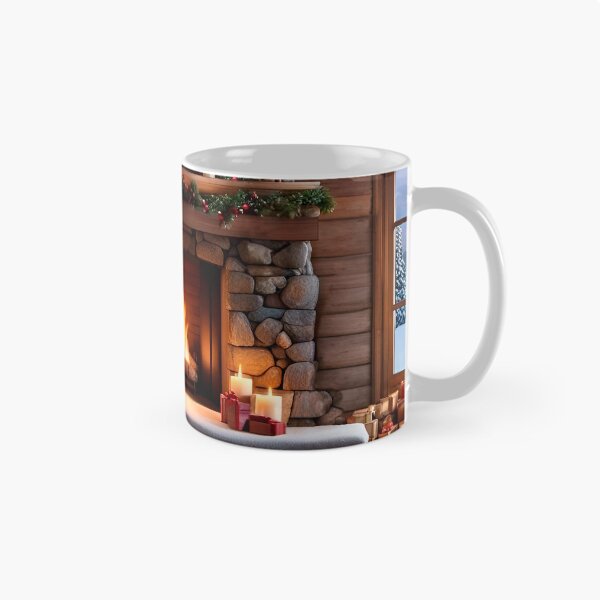 Item preview, Cozy Christmas Winter Fireplace designed and sold by DreamlifeBackgrounds.