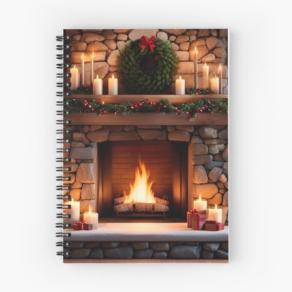 Item preview, Cozy Christmas Winter Fireplace designed and sold by DreamlifeBackgrounds.